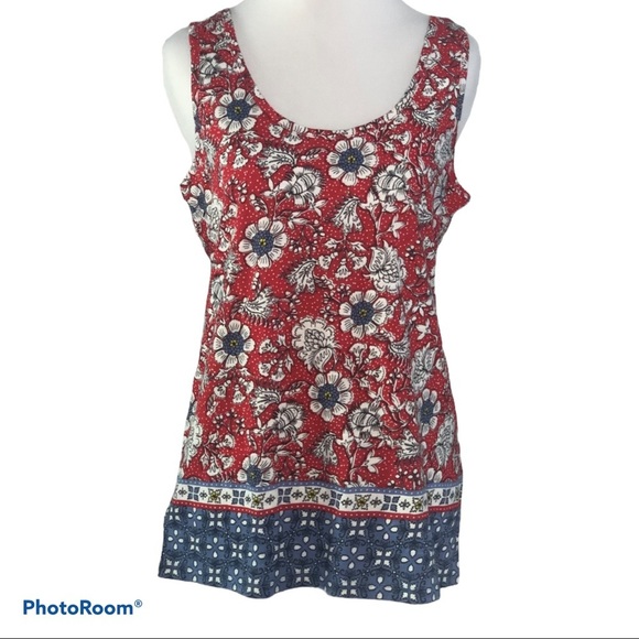 Loft Floral print Patriotic looking Tank-size small - Picture 2 of 6